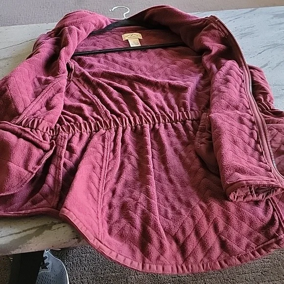 BLUE MOUNTAIN Lightweight  Stretch Waist Puffer Zip Vest Burgundy size S - Picture 9 of 10